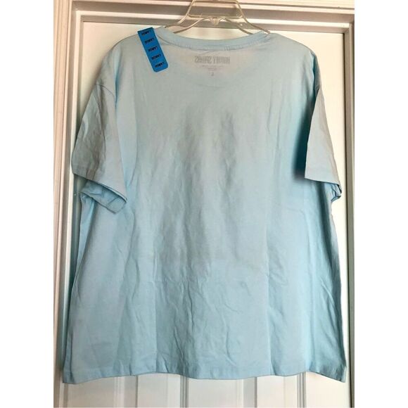 BRITNEY SPEARS - NWT - L Sz Lg Short Sleeve Crewneck Tee 100% Cotton/Baby Blue - Picture 7 of 14